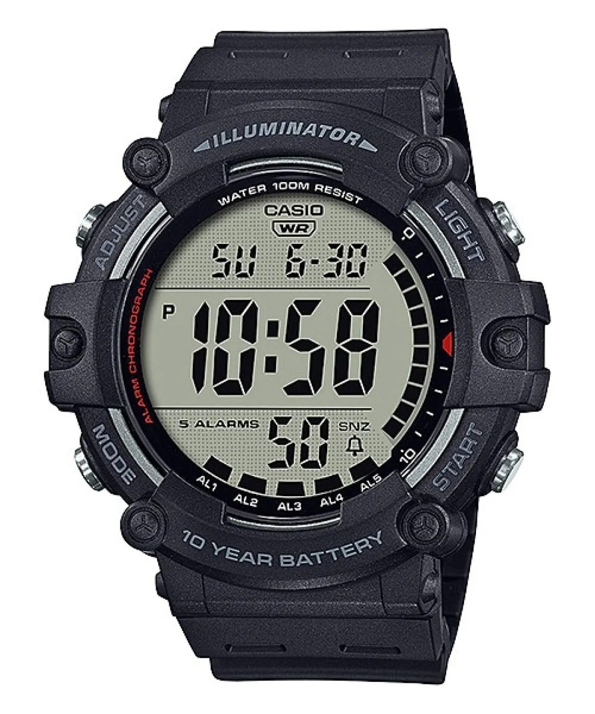 Casio Men's Illuminator 10 Year Battery Resin Watch AE-1500WH-1AV