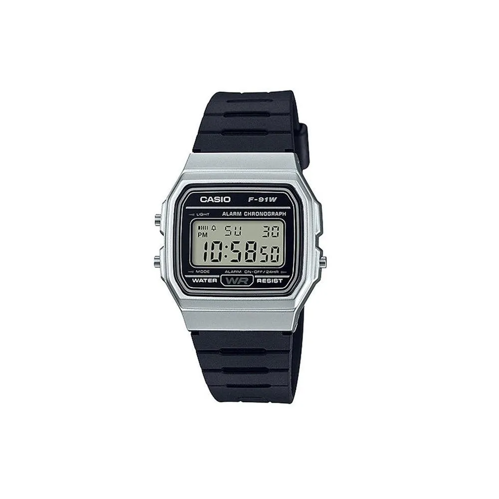 Casio Silver Digital Watch - F91WM-7A