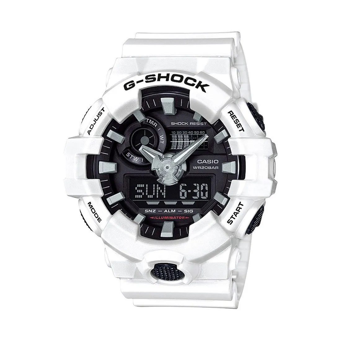 Casion G-Shock GA700 Series White Digital & Analog Watch GA-700-7ADR