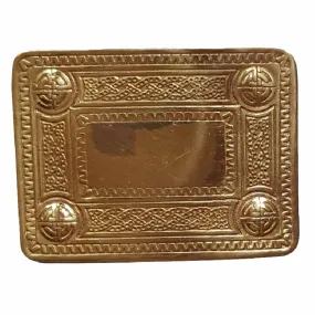 Celtic Knot Kilt Belt Golden Antiqued Buckle