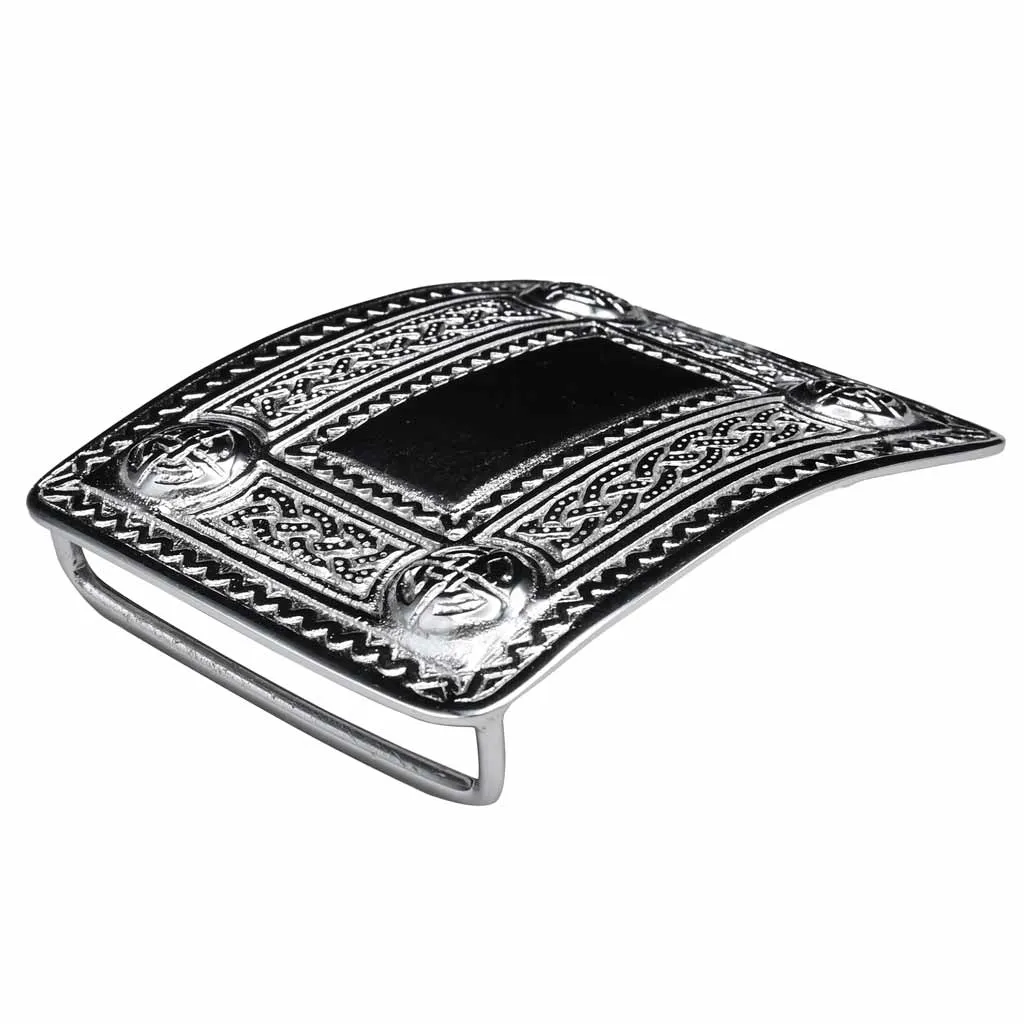 Celtic Knot Kilt Belt Silver Buckle