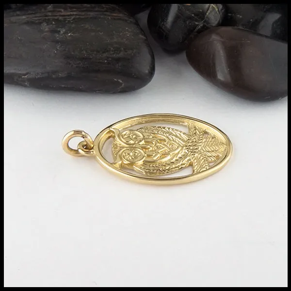 Celtic Owl Pendant in Gold
