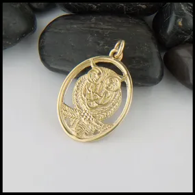 Celtic Owl Pendant in Gold
