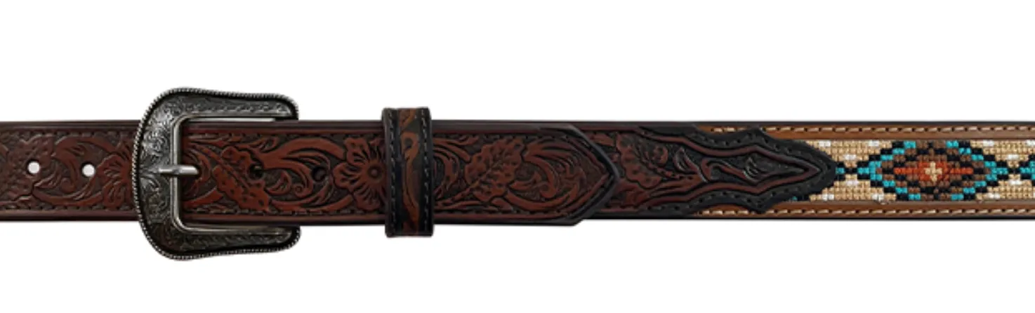 Children's Roper 1772300 Brown Needlepoint Inlay Belt