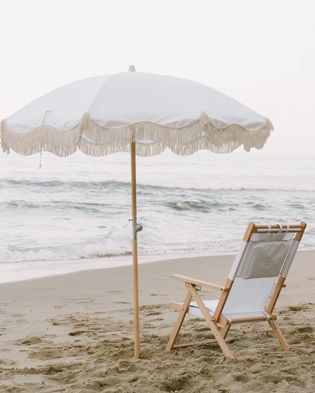 Classy Beach Umbrella - Vintage White