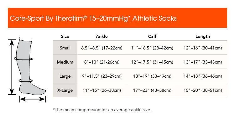 Core-Sport® by Therafirm Gradient Compression Athletic Socks (10-15 mmHg)