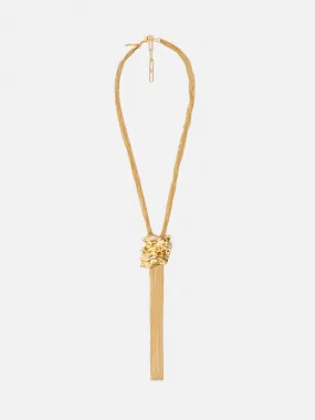 Crumpled Textured Necklace | Gold