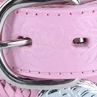 CTM® Girls Rose Concho Leather Belt