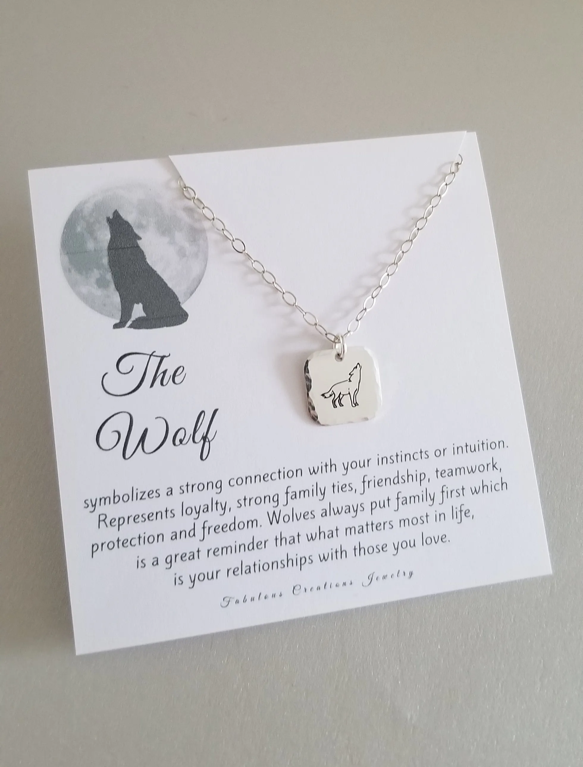 Dainty Wolf Pendant Necklace in Sterling Silver