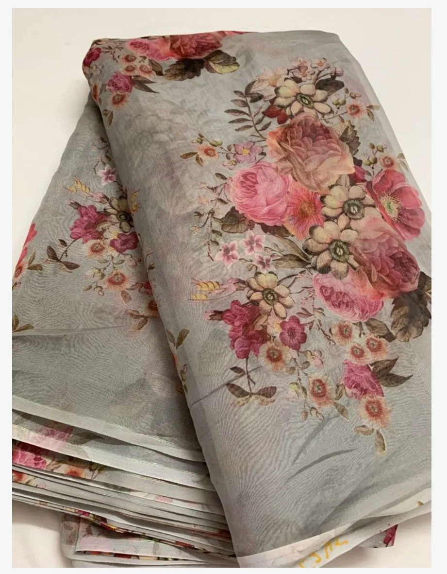 Digital floral Printed organza fabric 1.4 metres cut