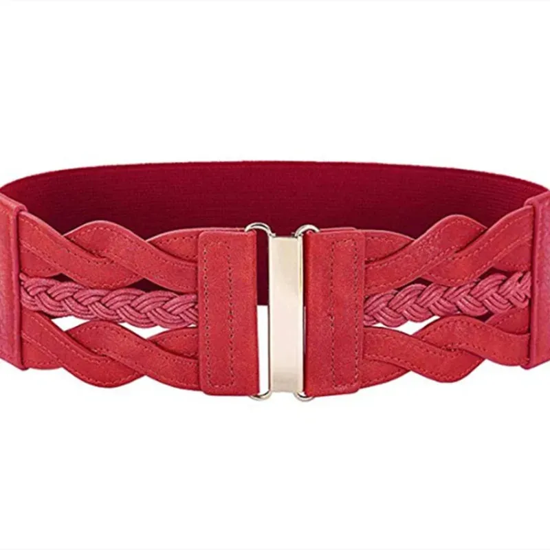 Elastic Woven Suede Belt for Ladies - Punk Style Party Accessory
