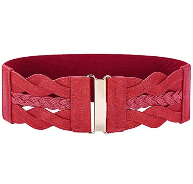 Elastic Woven Suede Belt for Ladies - Punk Style Party Accessory