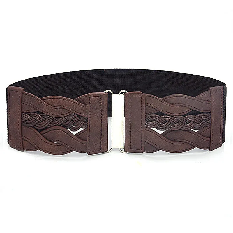 Elastic Woven Suede Belt for Ladies - Punk Style Party Accessory