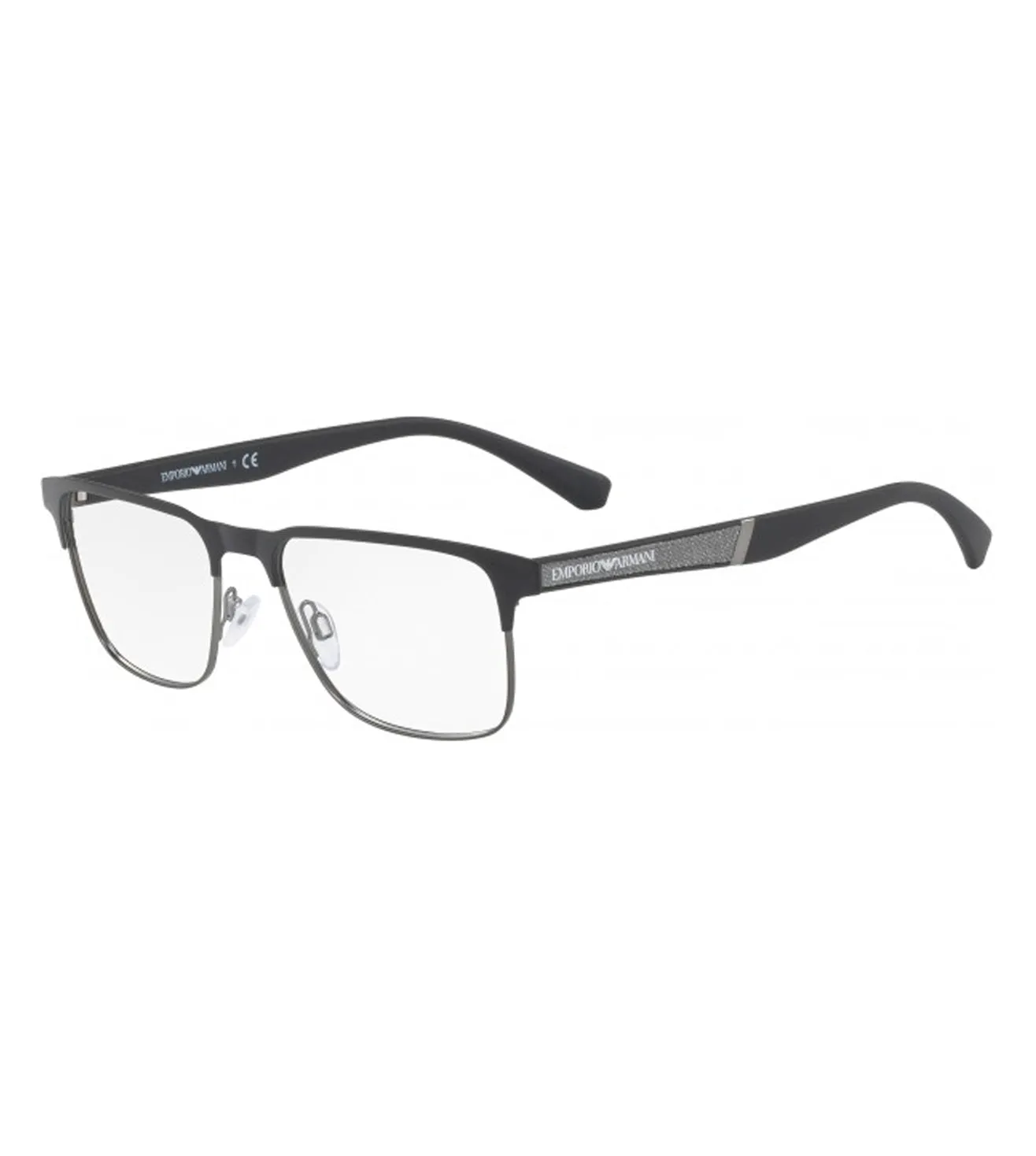 Emporio Armani Matte Black Rectangular Optical Frames