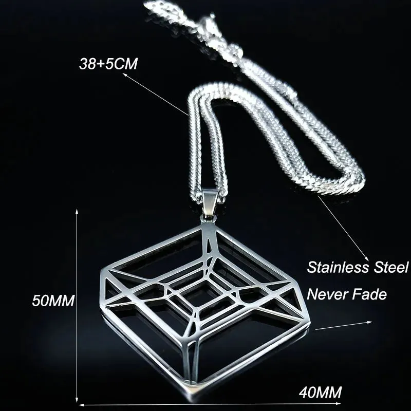 Fashion Stainless Steel Geometric Neckless Women Silver Color Choker Necklace