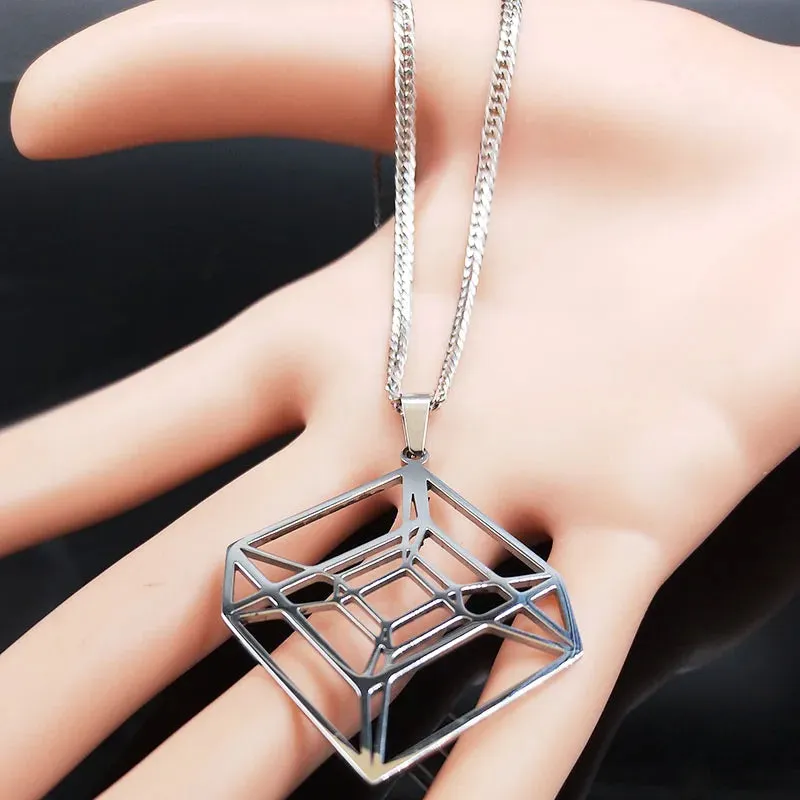 Fashion Stainless Steel Geometric Neckless Women Silver Color Choker Necklace