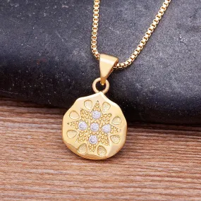 Fashion Zircon Geometric Pendant Necklace For Women Charm Clavicle Chain