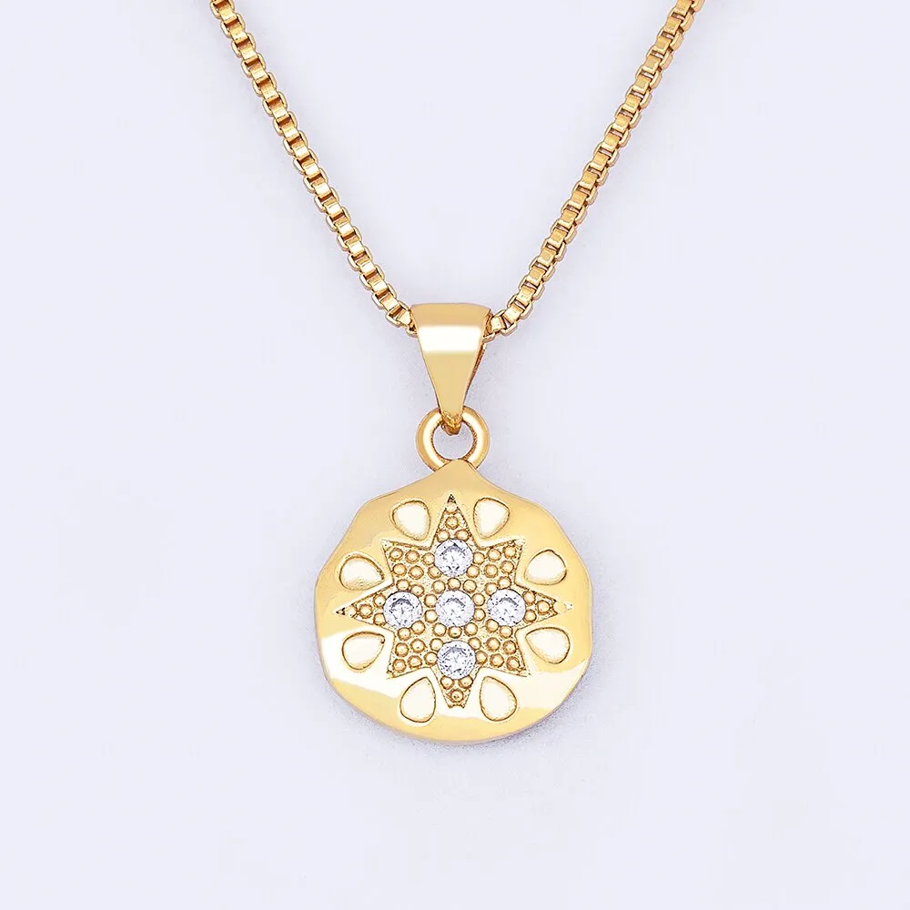 Fashion Zircon Geometric Pendant Necklace For Women Charm Clavicle Chain