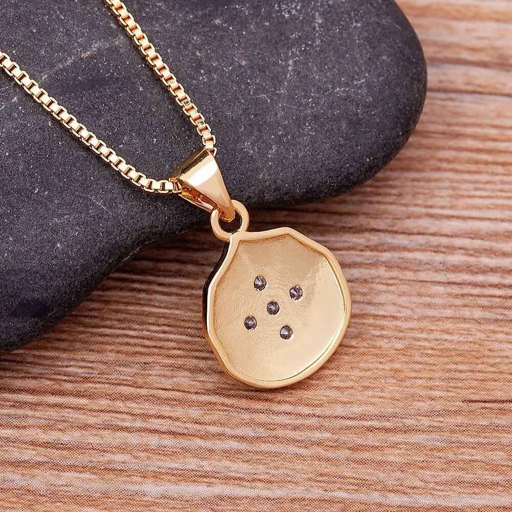 Fashion Zircon Geometric Pendant Necklace For Women Charm Clavicle Chain