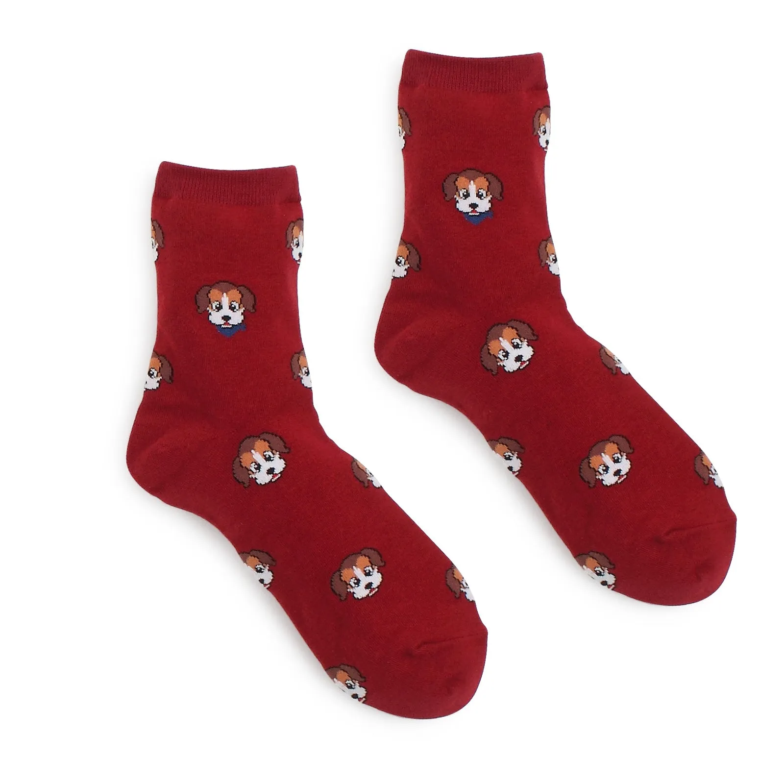Favorite Casual Puppies Printed Crew Socks (4 pairs) GK58