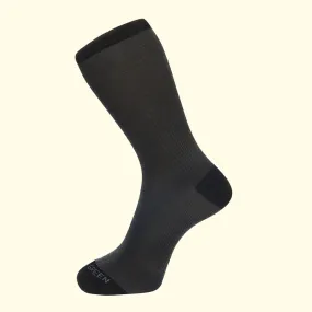 Fine Stripe Pattern Sock in Black