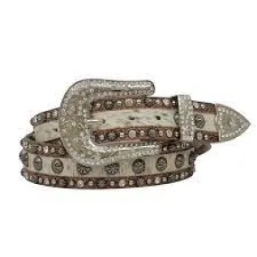 Floral Embossed Leather Hair Belt