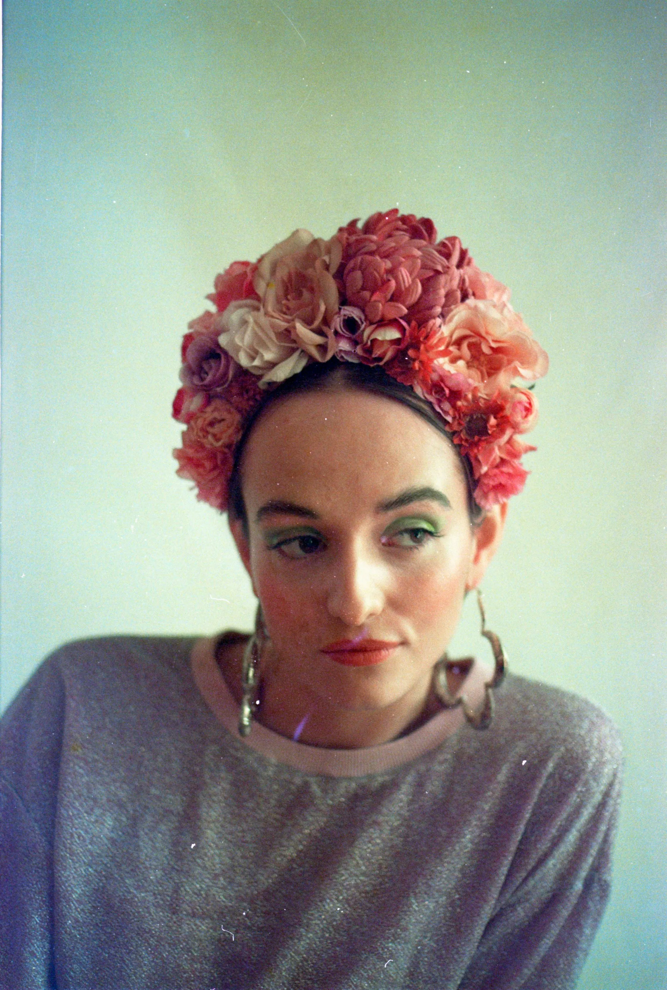 Floral Frida pinks and peaches headdress