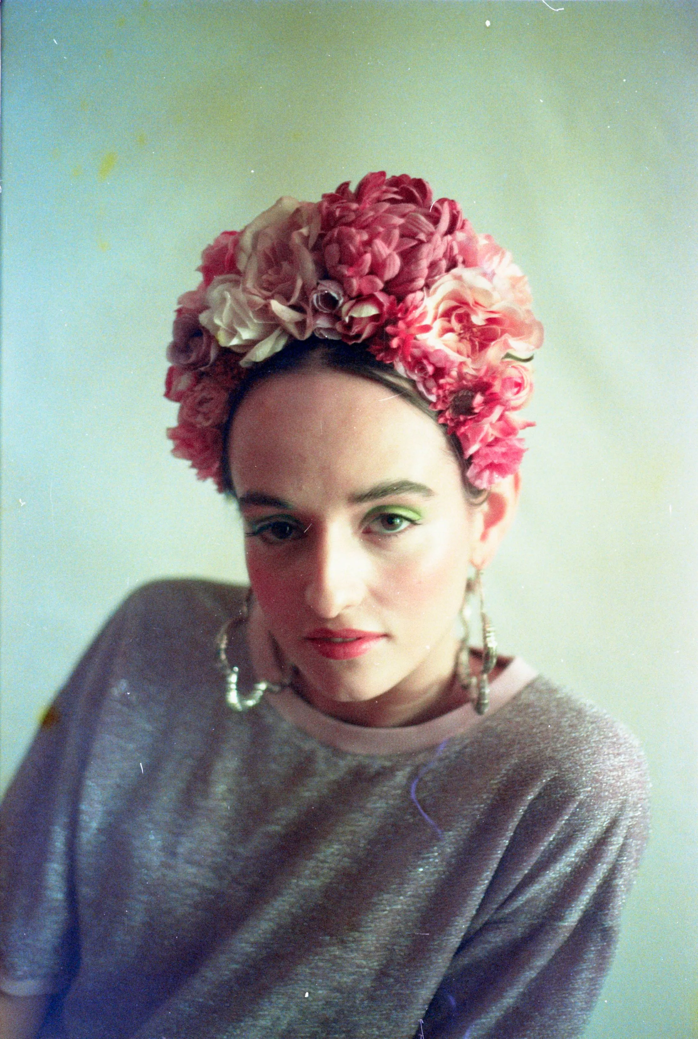 Floral Frida pinks and peaches headdress