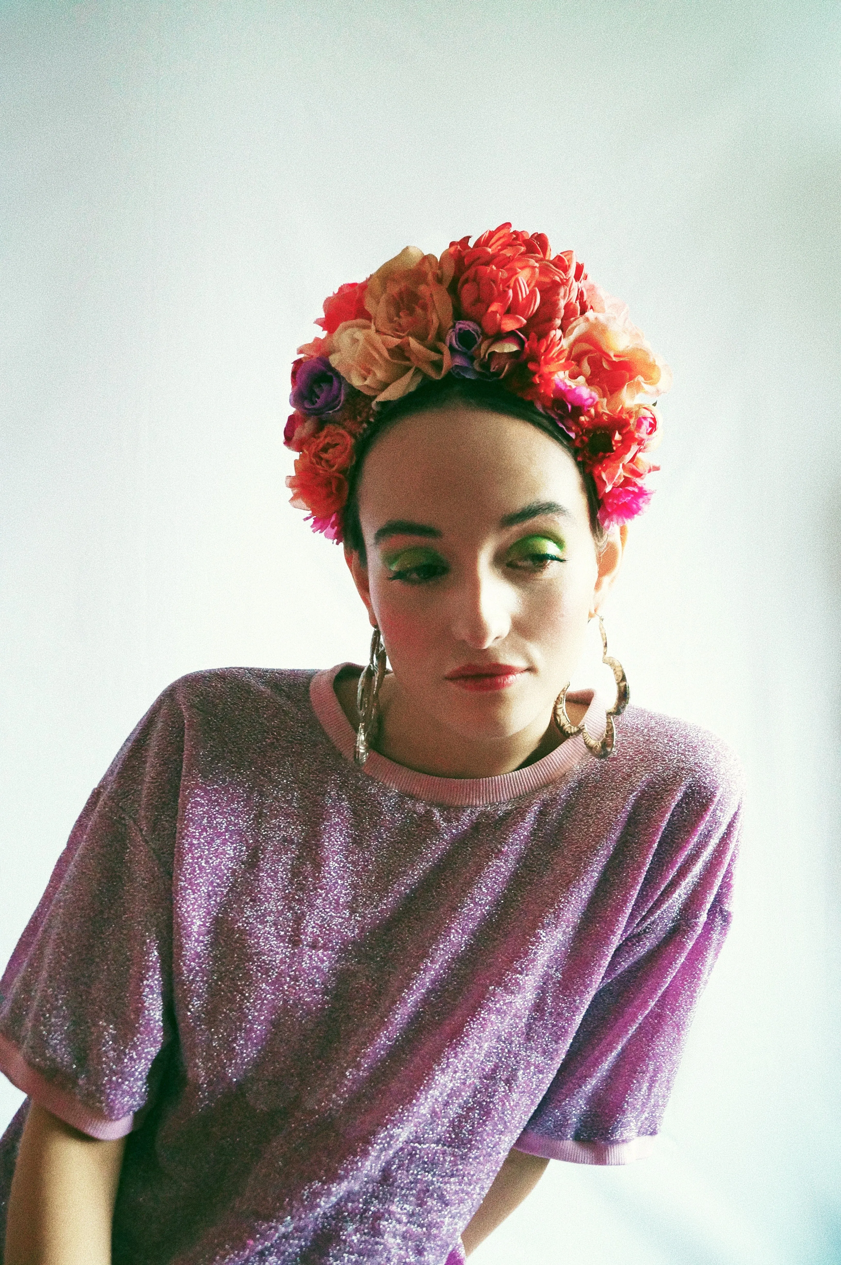 Floral Frida pinks and peaches headdress