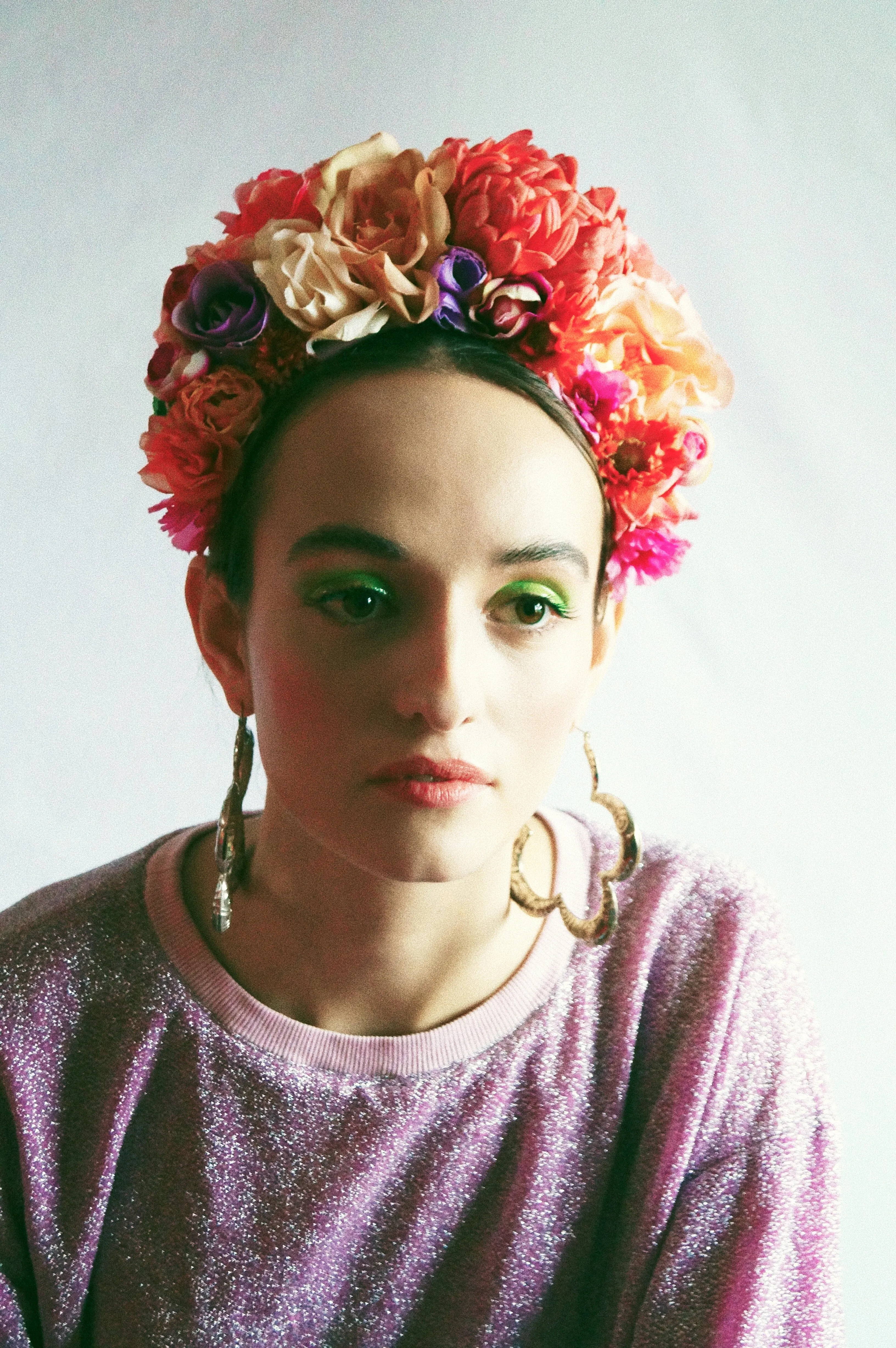 Floral Frida pinks and peaches headdress