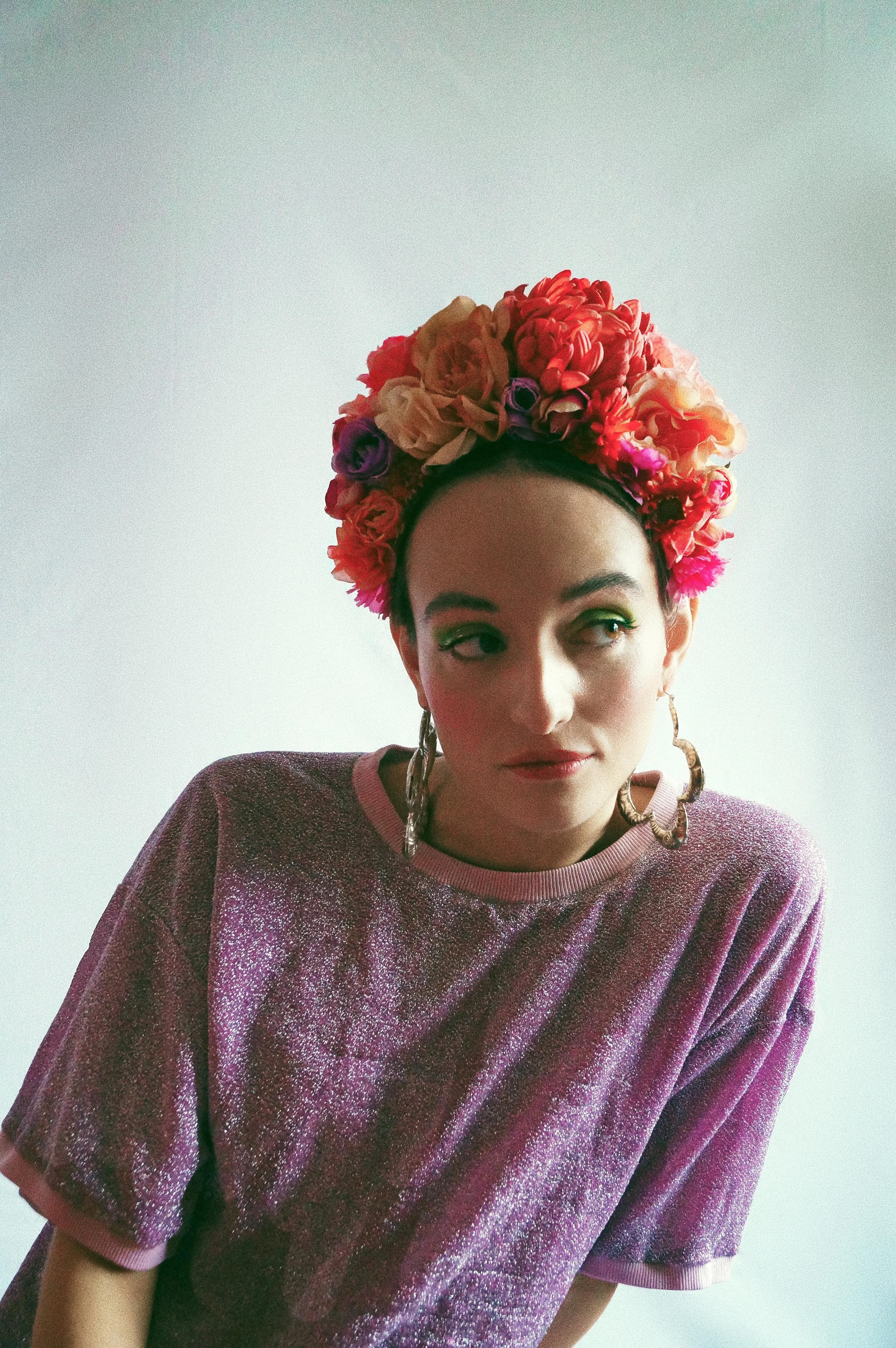 Floral Frida pinks and peaches headdress