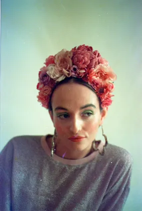 Floral Frida pinks and peaches headdress