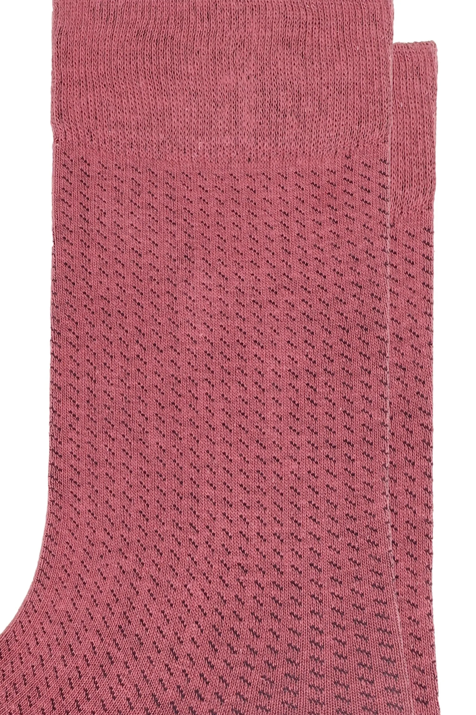 FOOT FEDERATION CUT LINES 200 STITCH MID-CALF COTTON MEN'S DRESS SOCK ROSE