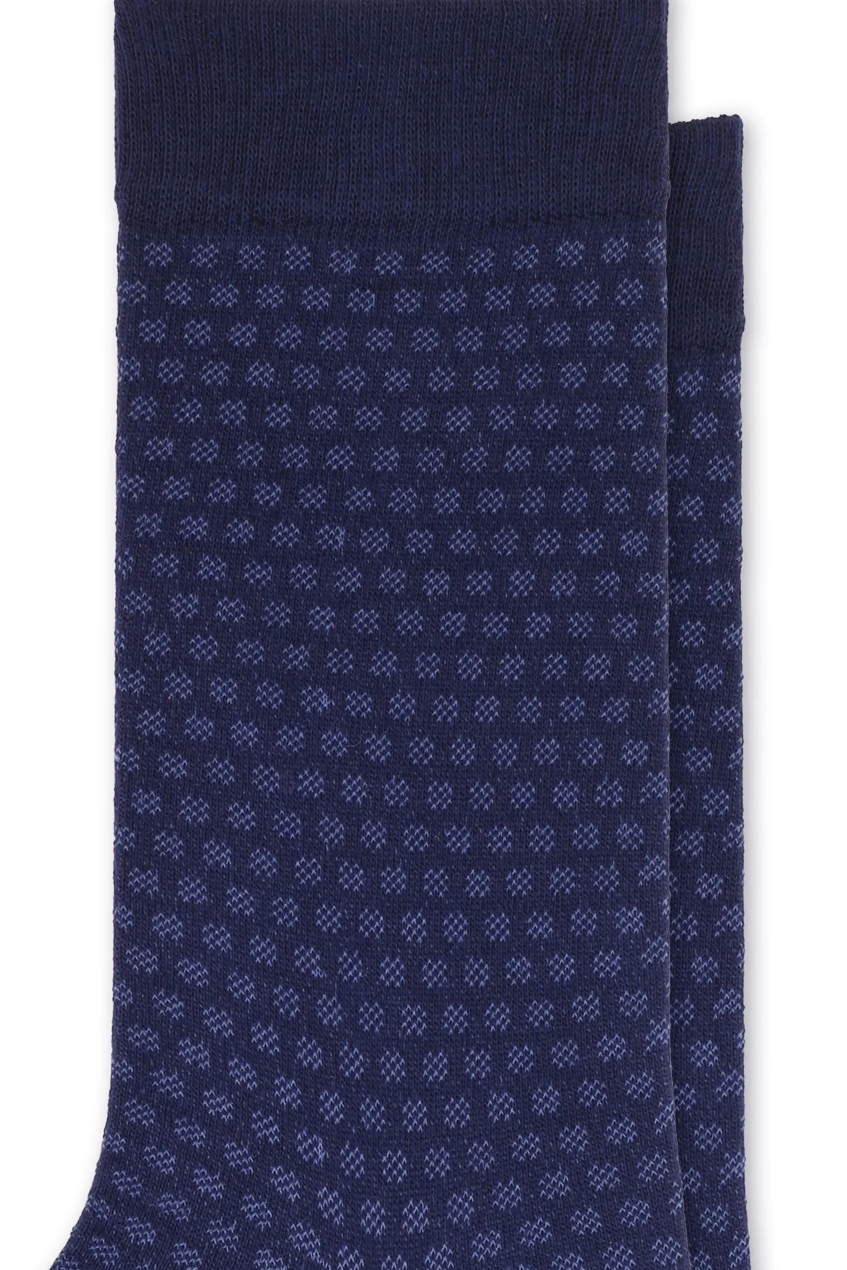 FOOT FEDERATION GHOST PUNTO 200 STITCH MID-CALF COTTON MEN'S DRESS SOCK NAVY BLUE