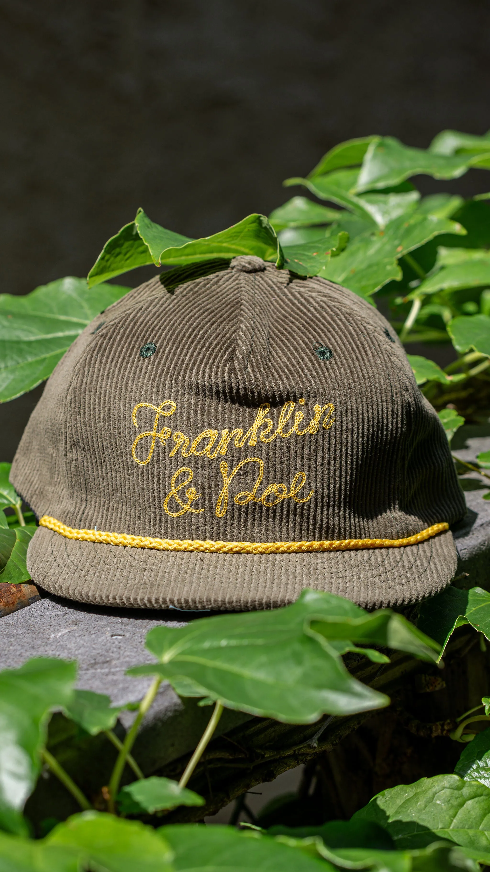 Franklin & Poe x Sandlot Goods Chainstitch Embroidered Cord Cap - Olive Corduroy