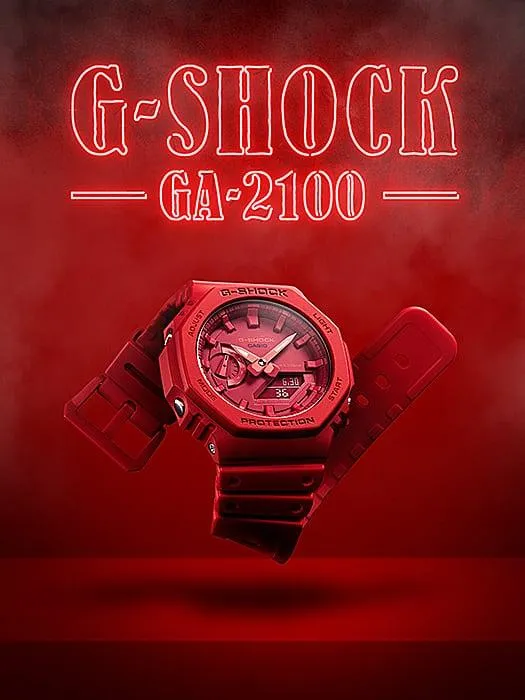 G-Shock Carbon Core Guard Slim Duo - Red - GA2100-4A