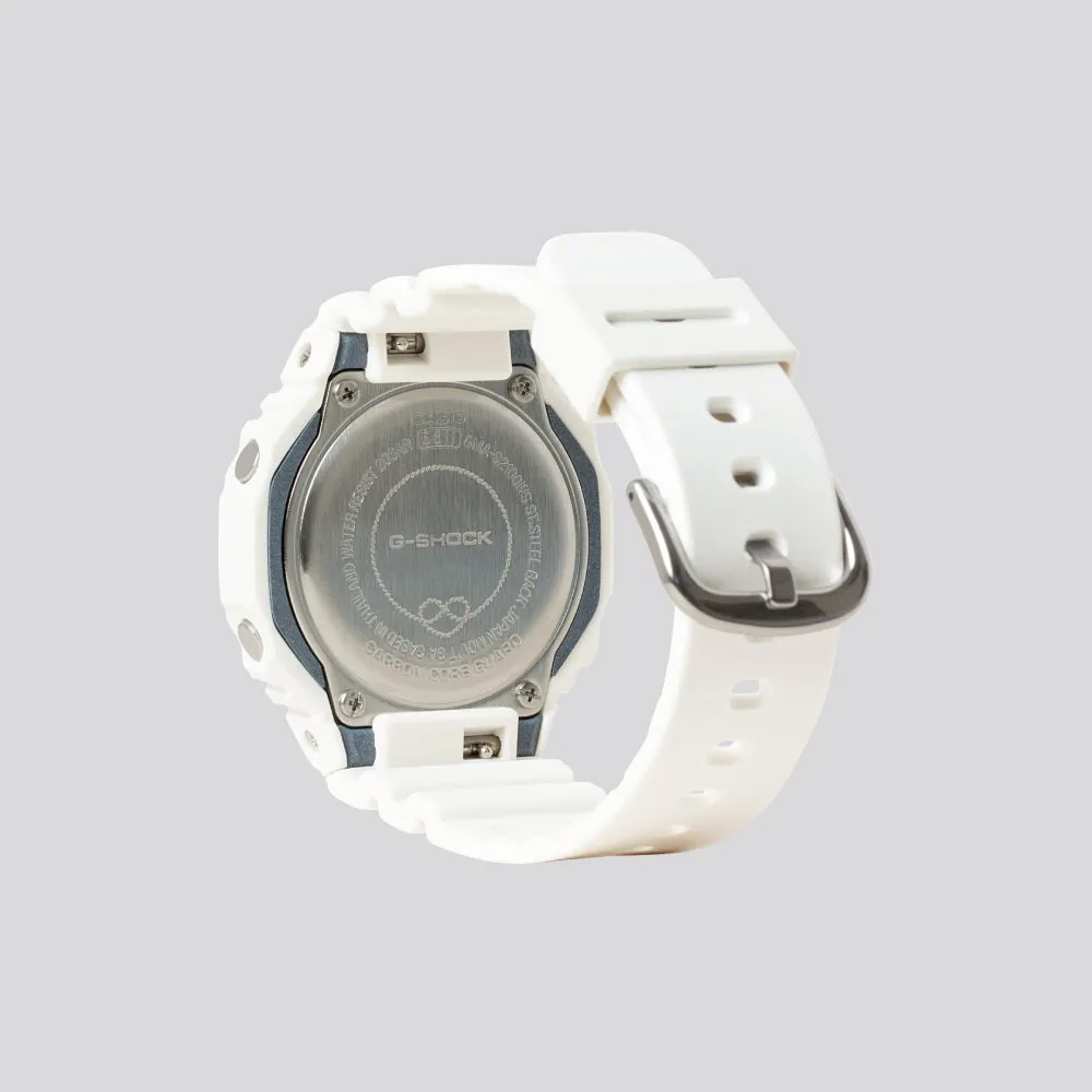 G-Shock Ladies Analog/Digital Resin Watch - Orange Dial With White Resin Case and Strap