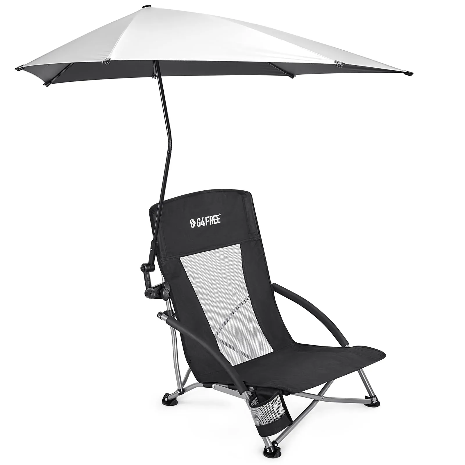 G4Free Beach Chair with UPF 50  Adjustable Beach Umbrella
