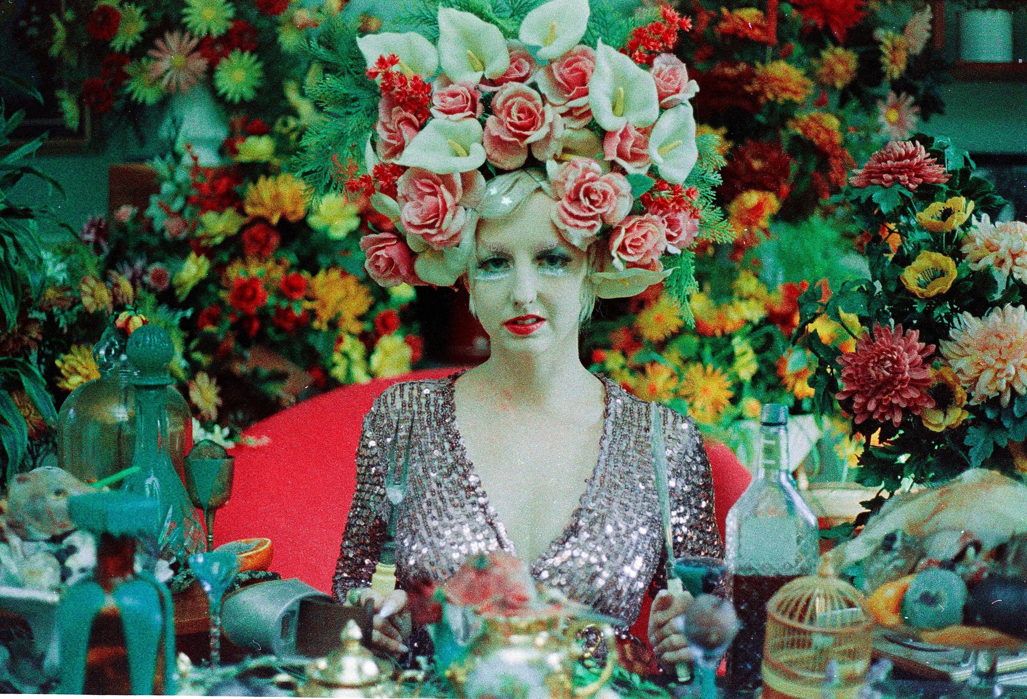 Giant Roses and Lilies Headdress / flower headpiece