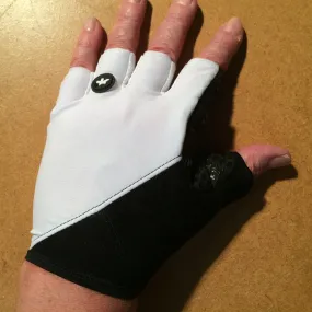 GLOVES : Assos Summer H/Finger White Panther Cycling Gloves [L]