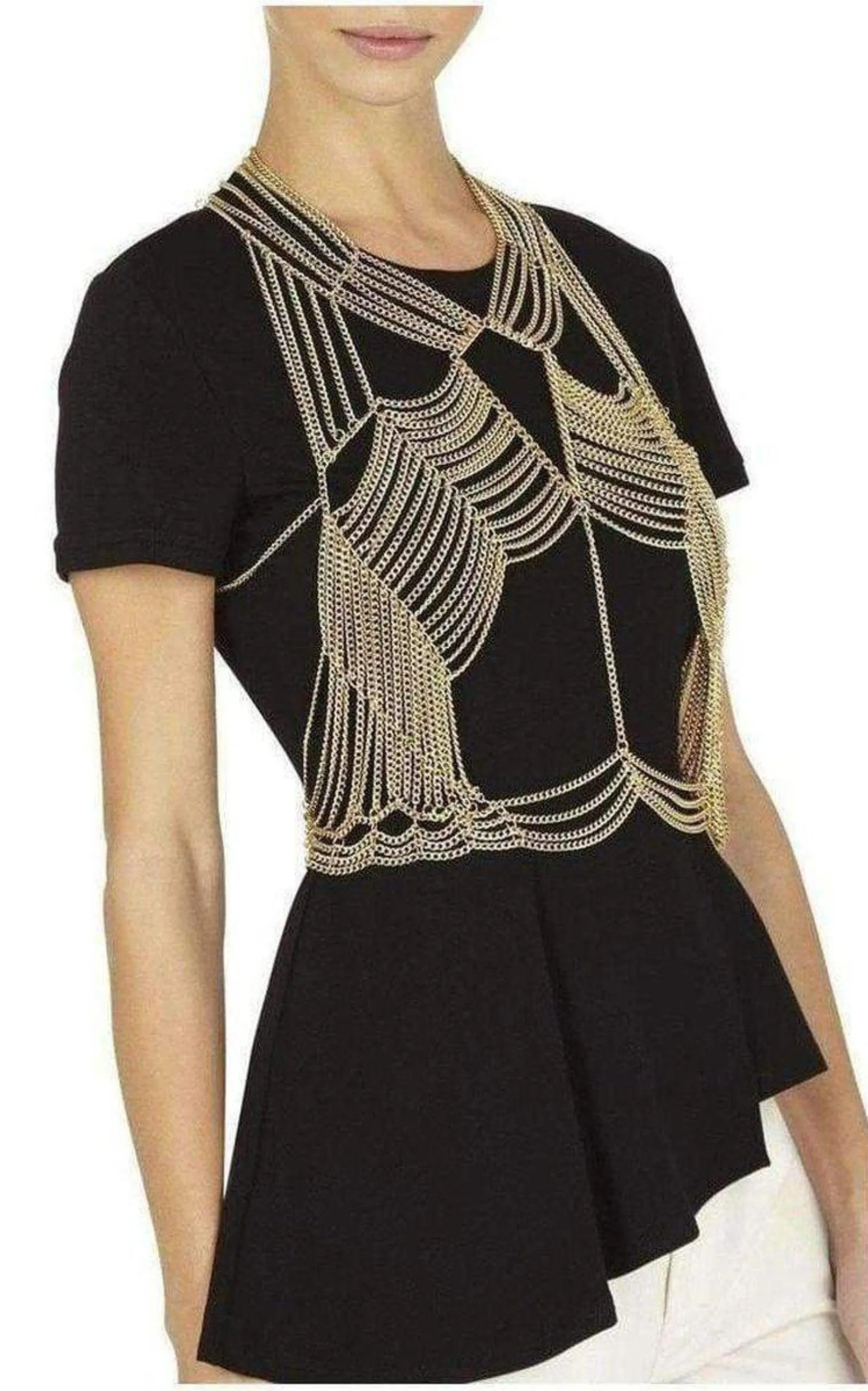 Gold Cutout Body Chain