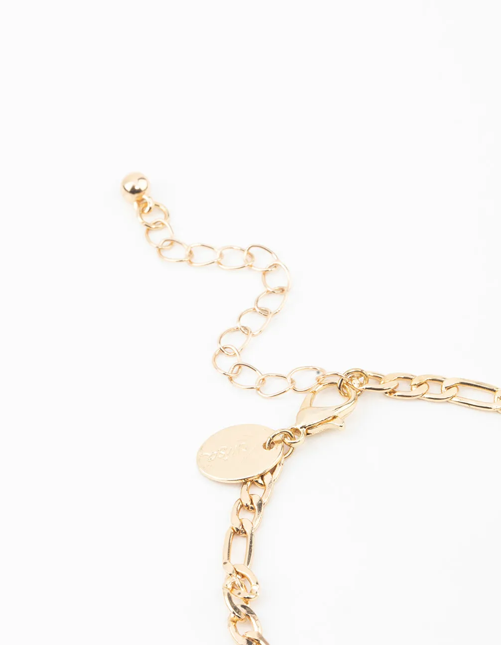 Gold Mixed Diamante Heart & Diamante Bracelets 5-Pack