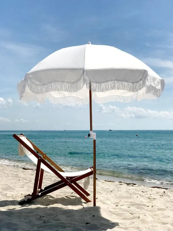 HOLIDAY BEACH UMBRELLA-ANTIQUE WHITE