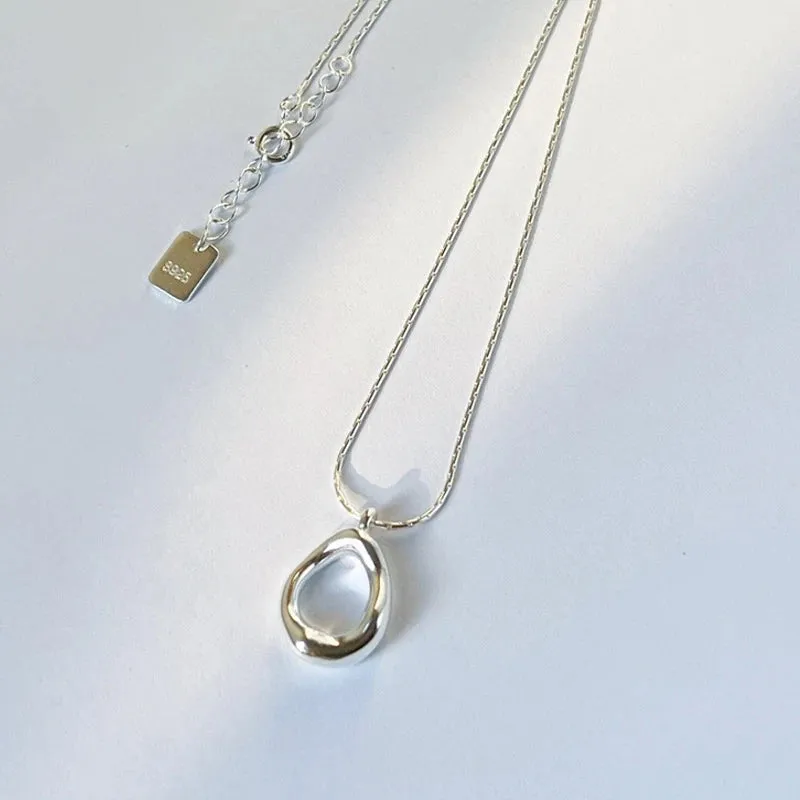 Hollow Water Drop Geometric Necklace