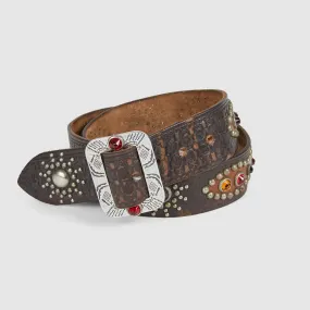 HTC Antique Leather Belt with Studs