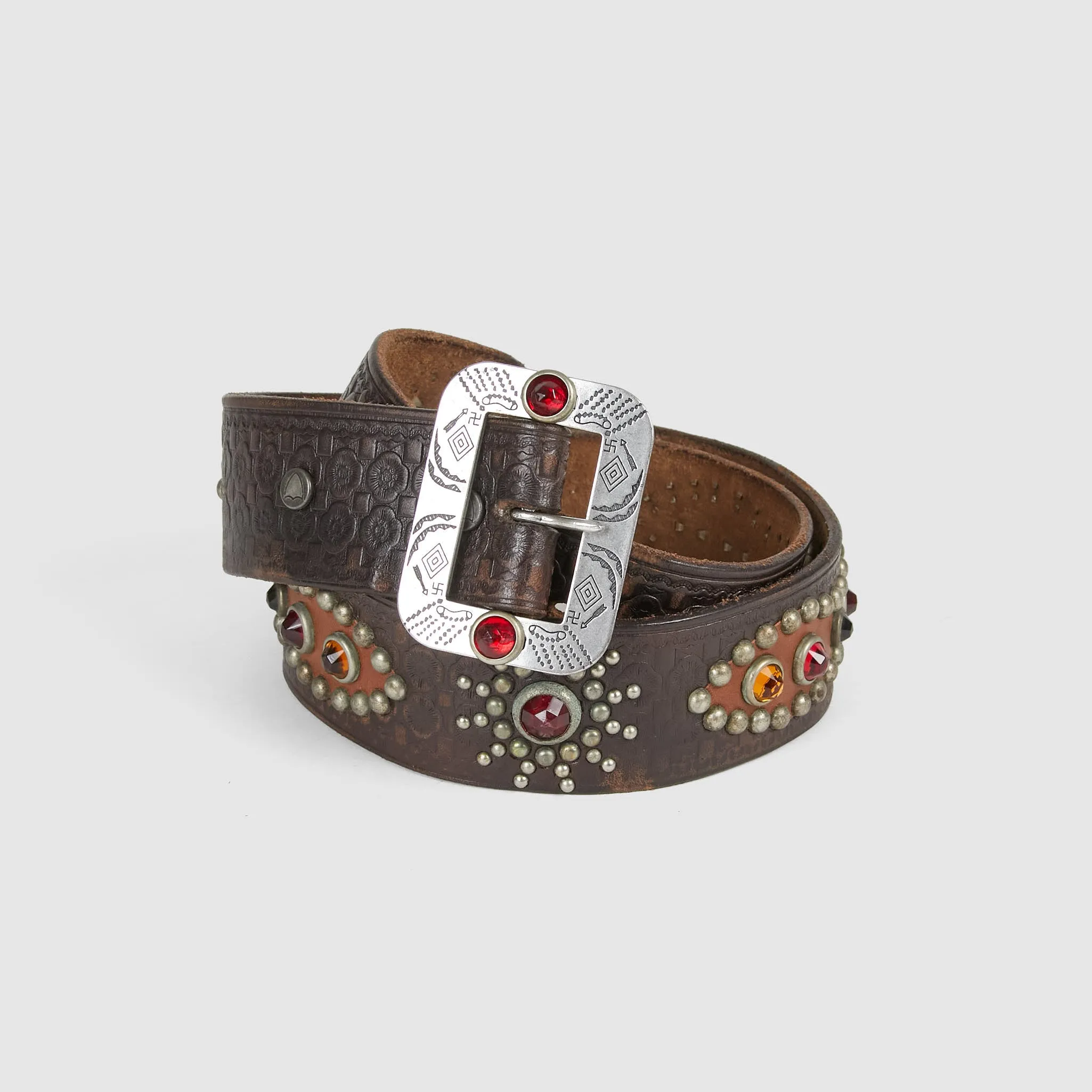 HTC Antique Leather Belt with Studs