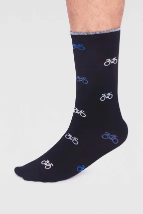 Idris Bamboo Bike Socks In Black