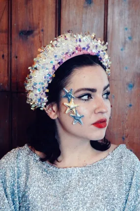Iridescent vintage tinsel headband