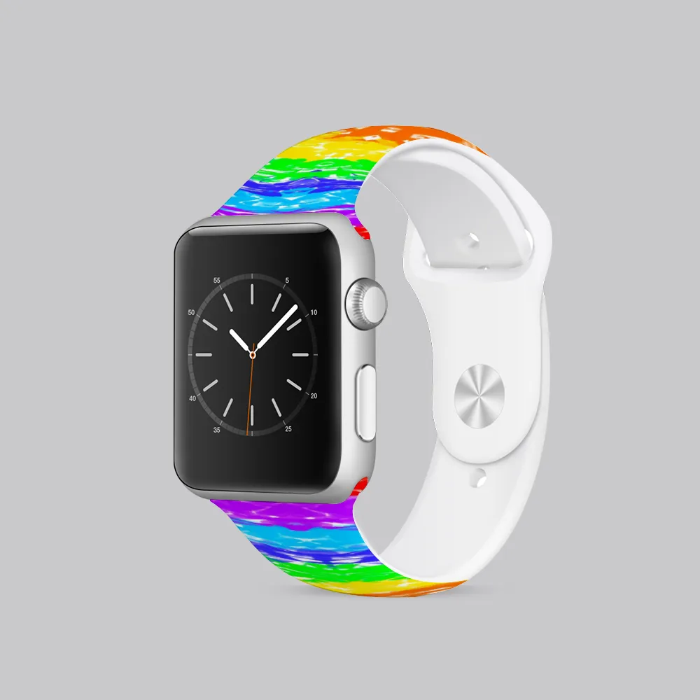 Jagged Rainbow Apple iWatch Replacement Strap TPU Rubber (FWS)