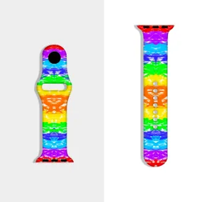 Jagged Rainbow Apple iWatch Replacement Strap TPU Rubber (FWS)